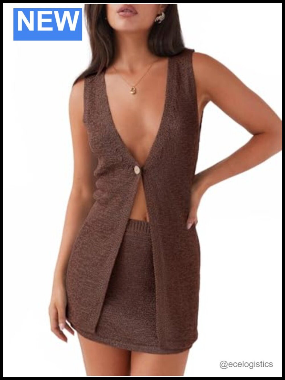 2 Piece Vacation Set Sleeveless Knit Top and Mini Skirt Lounge Outfit
